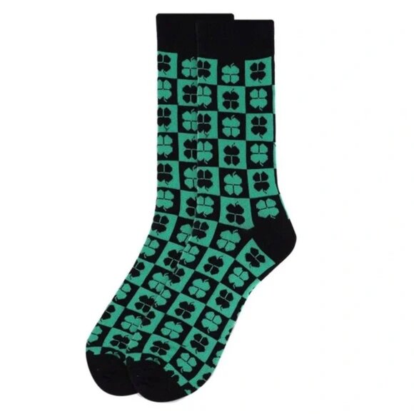 Men's Crew Socks Lucky Four Leaf Clover / St Patrick's Day - NWT - Picture 1 of 8